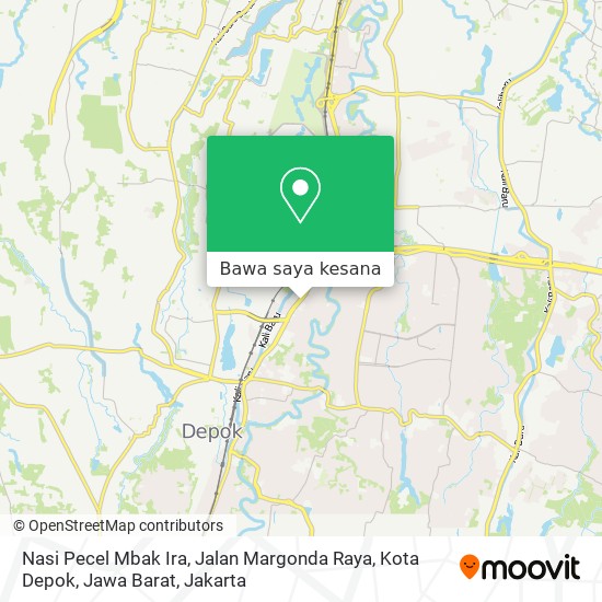 Peta Nasi Pecel Mbak Ira, Jalan Margonda Raya, Kota Depok, Jawa Barat