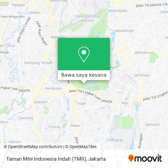 Peta Taman Mini Indonesia Indah (TMII)