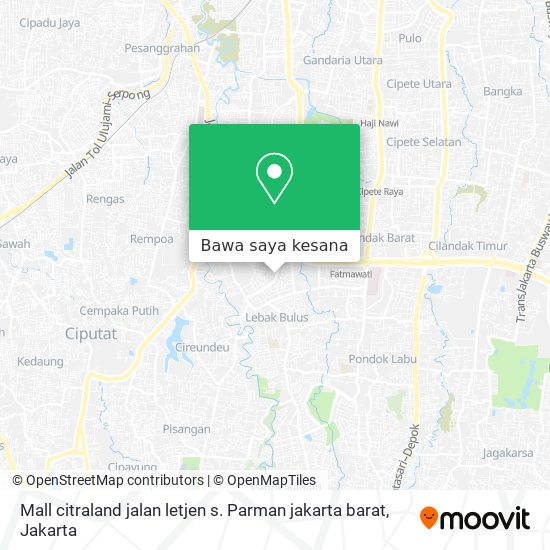 Peta Mall citraland jalan letjen s. Parman jakarta barat