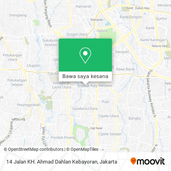 Peta 14 Jalan KH. Ahmad Dahlan Kebayoran