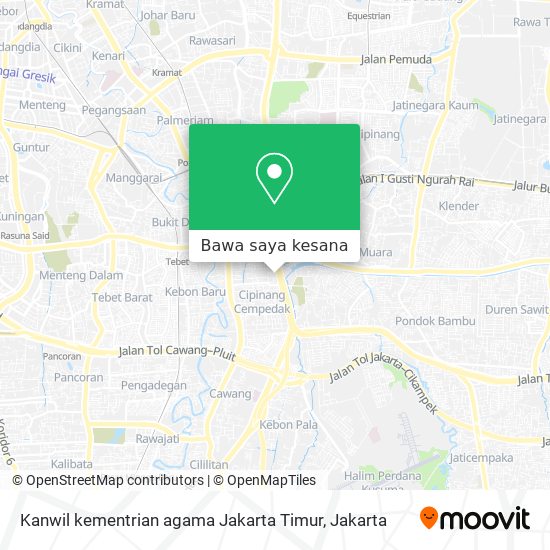 Peta Kanwil kementrian agama Jakarta Timur