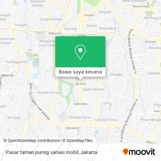 Peta Pasar taman puring variasi mobil