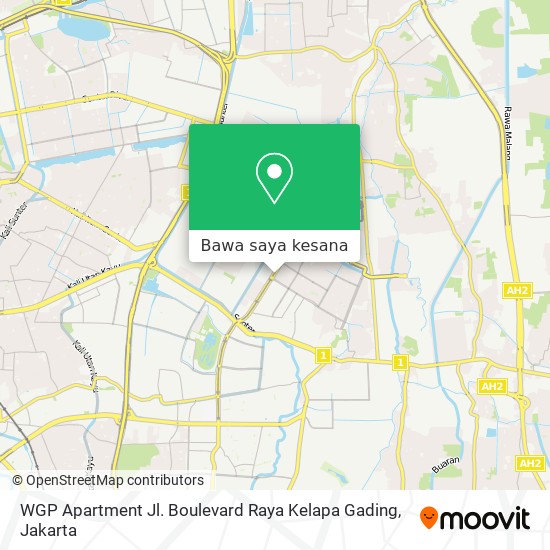 Peta WGP Apartment Jl. Boulevard Raya Kelapa Gading