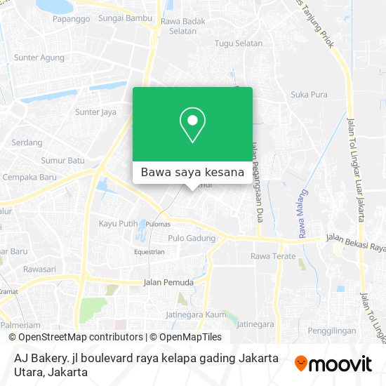 Peta AJ Bakery. jl boulevard raya kelapa gading Jakarta Utara