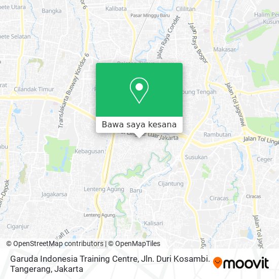 Peta Garuda Indonesia Training Centre, Jln. Duri Kosambi. Tangerang