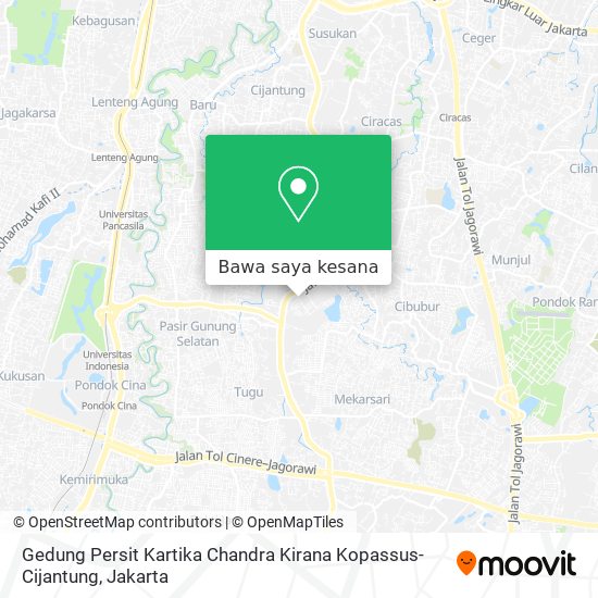 Peta Gedung Persit Kartika Chandra Kirana Kopassus-Cijantung