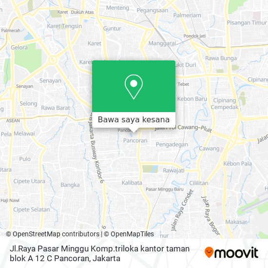 Peta Jl.Raya Pasar Minggu Komp.triloka kantor taman blok A 12 C Pancoran