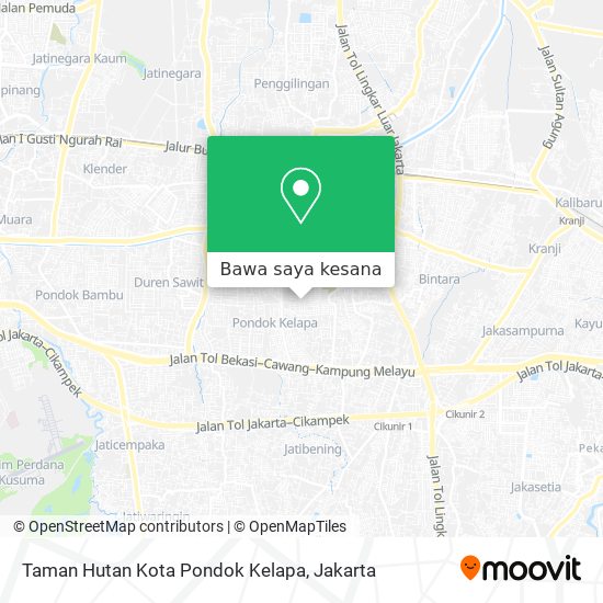 Peta Taman Hutan Kota Pondok Kelapa