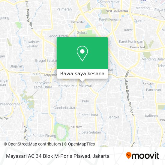 Peta Mayasari AC 34 Blok M-Poris Plawad