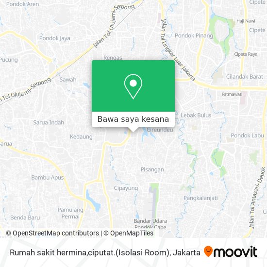 Peta Rumah sakit hermina,ciputat.(Isolasi Room)
