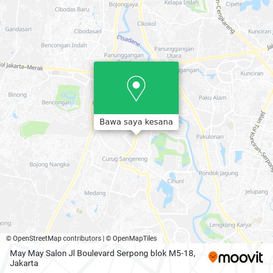 Peta May May Salon Jl Boulevard Serpong blok M5-18