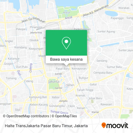 Peta Halte TransJakarta Pasar Baru Timur