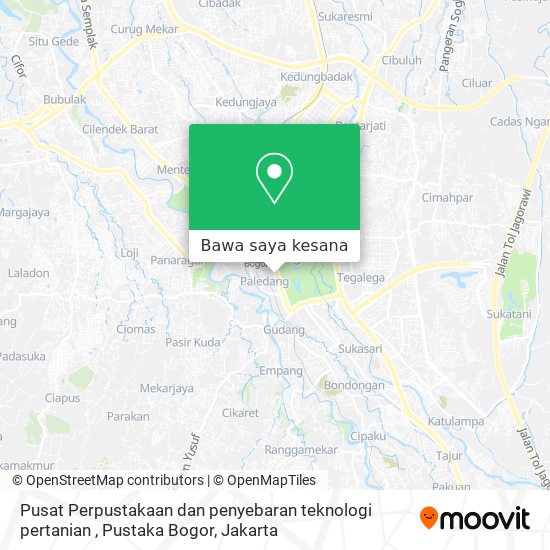 Peta Pusat Perpustakaan dan penyebaran teknologi pertanian , Pustaka Bogor