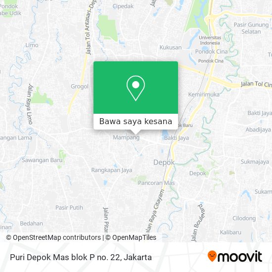 Peta Puri Depok Mas blok P no. 22