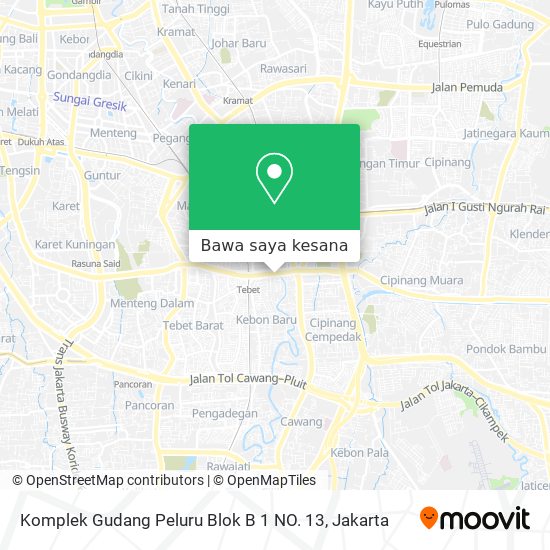 Peta Komplek Gudang Peluru Blok B 1 NO. 13