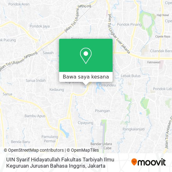Peta UIN Syarif Hidayatullah Fakultas Tarbiyah Ilmu Keguruan Jurusan Bahasa Inggris