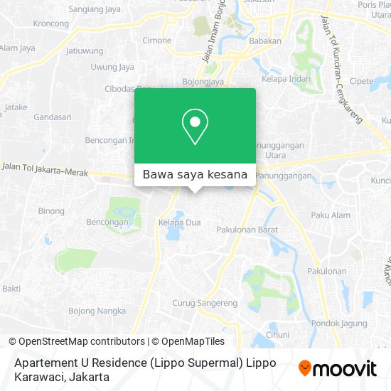 Peta Apartement U Residence (Lippo Supermal) Lippo Karawaci