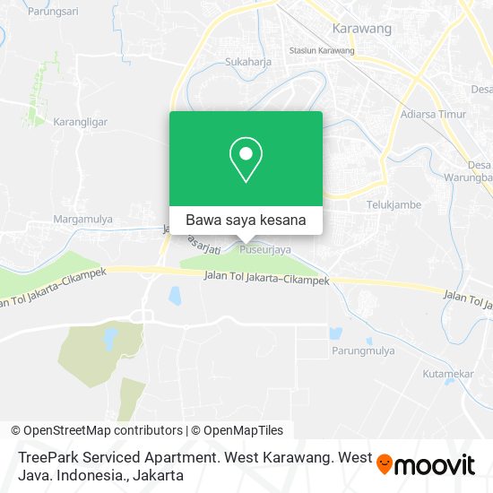 Peta TreePark Serviced Apartment. West Karawang. West Java. Indonesia.