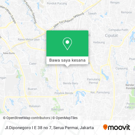 Peta Jl.Diponegoro I E 38 no 7, Serua Permai