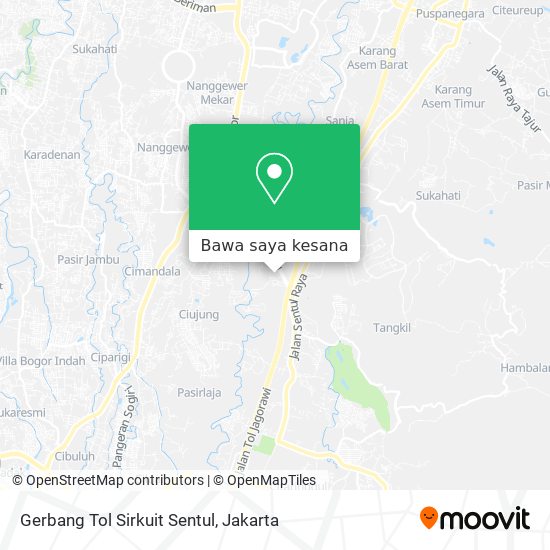 Peta Gerbang Tol Sirkuit Sentul