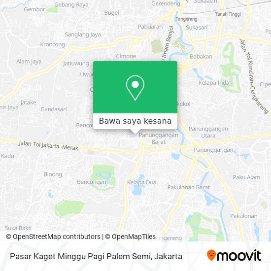 Peta Pasar Kaget Minggu Pagi Palem Semi