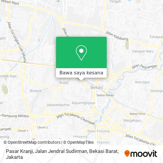 Peta Pasar Kranji, Jalan Jendral Sudirman, Bekasi Barat