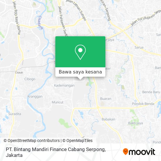 Peta PT. Bintang Mandiri Finance Cabang Serpong