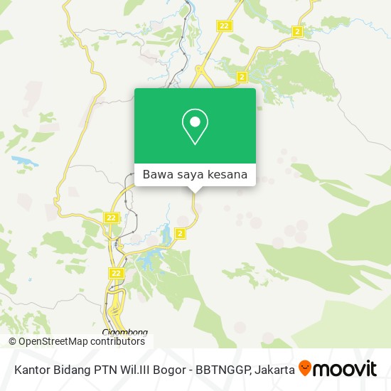 Peta Kantor Bidang PTN Wil.III Bogor - BBTNGGP