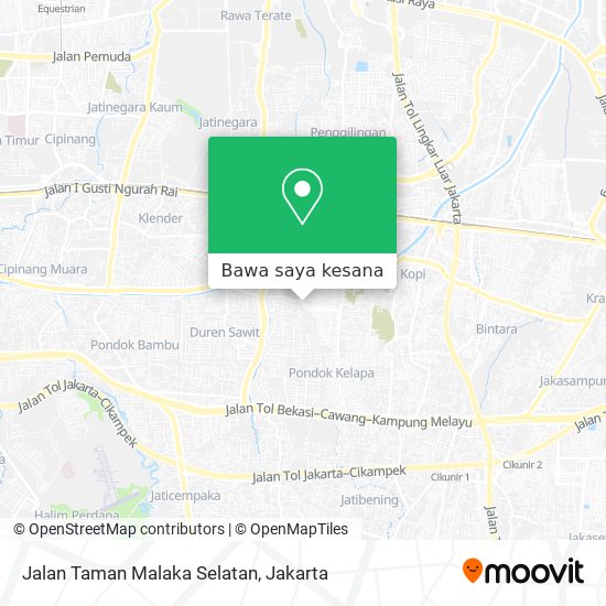 Peta Jalan Taman Malaka Selatan