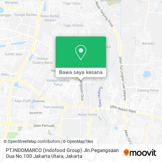 Peta PT.INDOMARCO (Indofood Group) Jln.Pegangsaan Dua No.100 Jakarta Utara