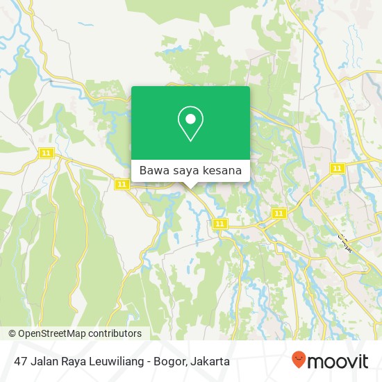Peta 47 Jalan Raya Leuwiliang - Bogor