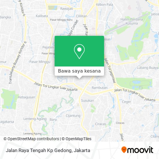 Peta Jalan Raya Tengah Kp Gedong