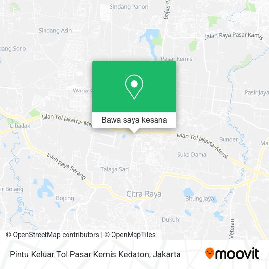 Peta Pintu Keluar Tol Pasar Kemis Kedaton