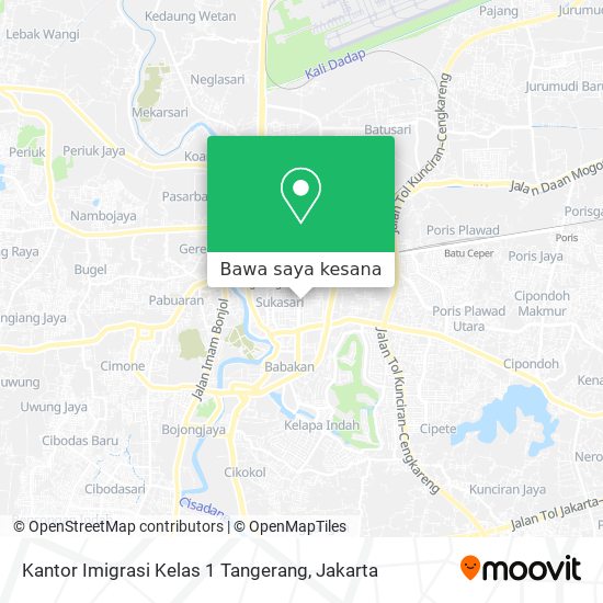 Peta Kantor Imigrasi Kelas 1 Tangerang