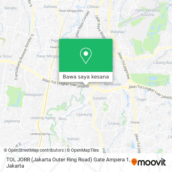 Peta TOL JORR (Jakarta Outer Ring Road) Gate Ampera 1