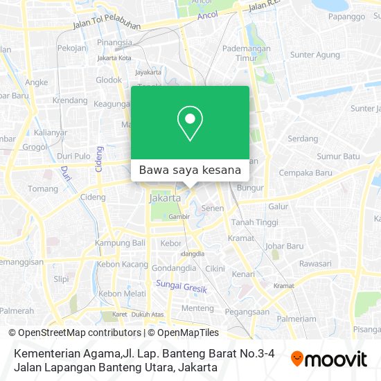 Peta Kementerian Agama,Jl. Lap. Banteng Barat No.3-4 Jalan Lapangan Banteng Utara