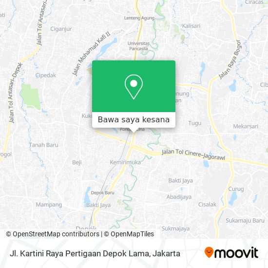 Peta Jl. Kartini Raya Pertigaan Depok Lama