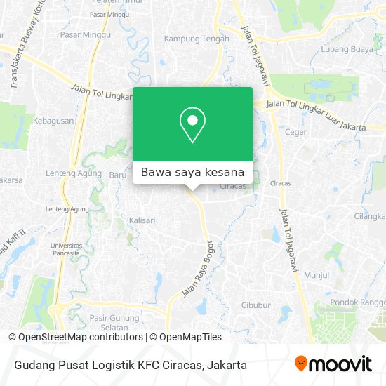 Peta Gudang Pusat Logistik KFC Ciracas