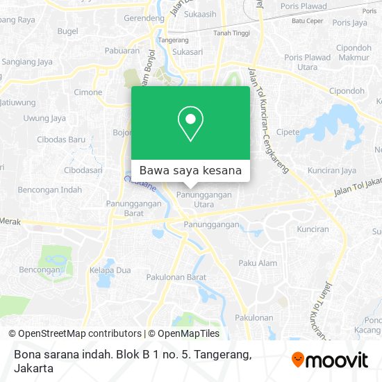 Peta Bona sarana indah. Blok B 1 no. 5. Tangerang