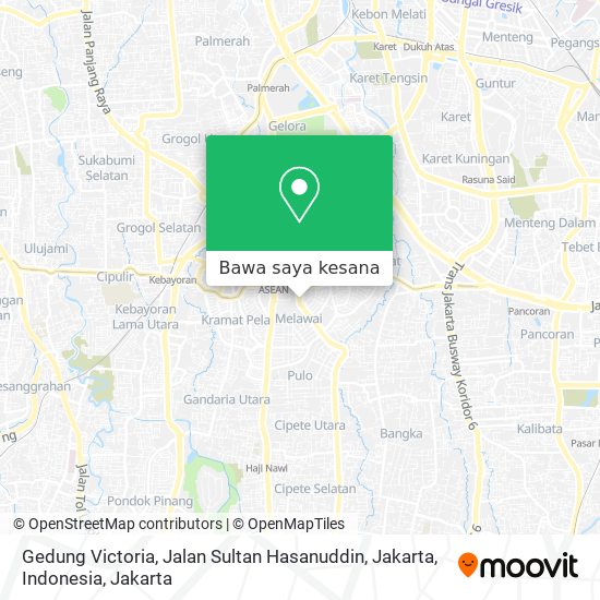 Peta Gedung Victoria, Jalan Sultan Hasanuddin, Jakarta, Indonesia