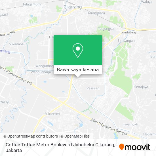 Peta Coffee Toffee Metro Boulevard Jababeka Cikarang