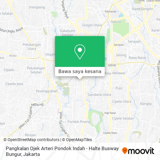 Peta Pangkalan Ojek Arteri Pondok Indah - Halte Busway Bungur