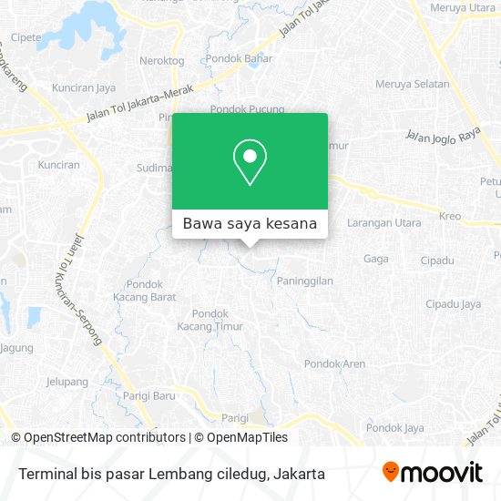 Peta Terminal bis pasar Lembang ciledug