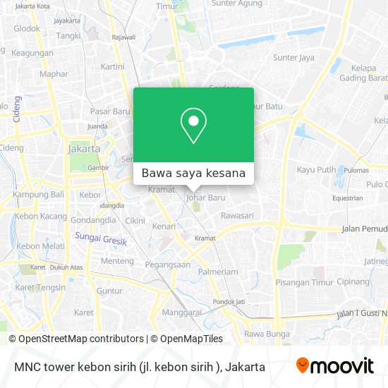 Peta MNC tower kebon sirih (jl. kebon sirih )