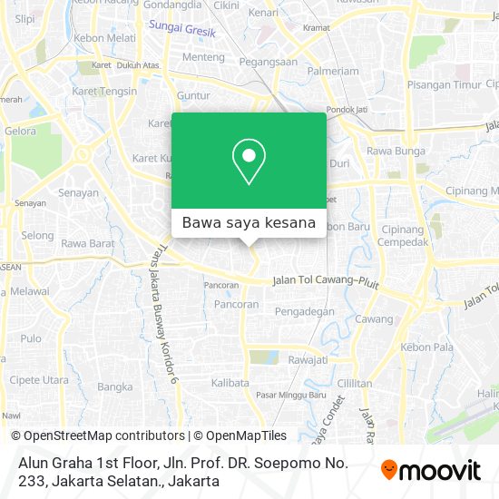 Peta Alun Graha 1st Floor, Jln. Prof. DR. Soepomo No. 233, Jakarta Selatan.