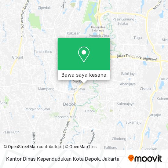 Peta Kantor Dinas Kependudukan Kota Depok