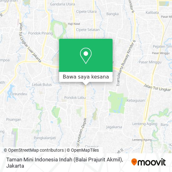 Peta Taman Mini Indonesia Indah (Balai Prajurit Akmil)