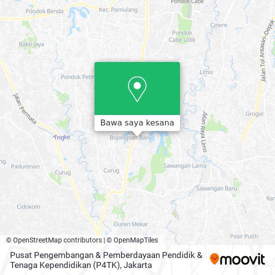 Peta Pusat Pengembangan & Pemberdayaan Pendidik & Tenaga Kependidikan (P4TK)