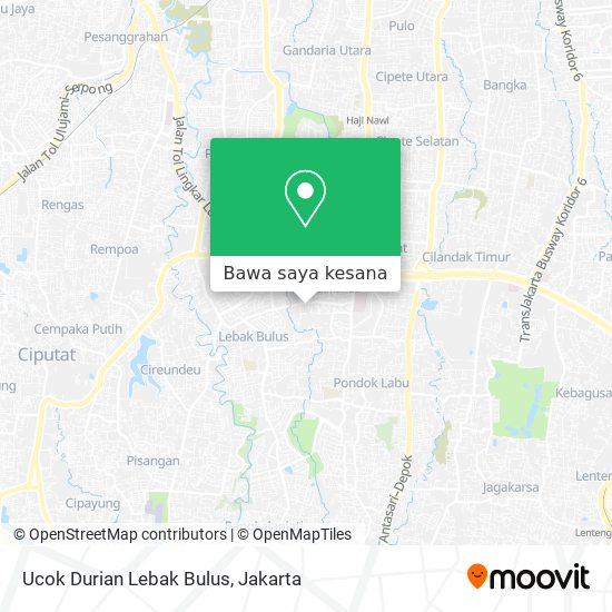 Peta Ucok Durian Lebak Bulus
