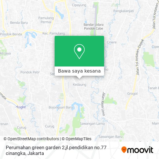 Peta Perumahan green garden 2,jl.pendidikan no.77 cinangka
